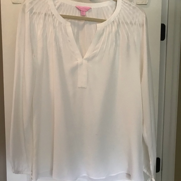 Lilly Pulitzer white silk top. - Picture 1 of 3